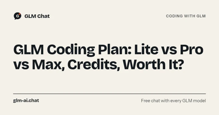 GLM Coding Plan Explained: Lite vs Pro vs Max, Credits, and Is It Worth It vs the API